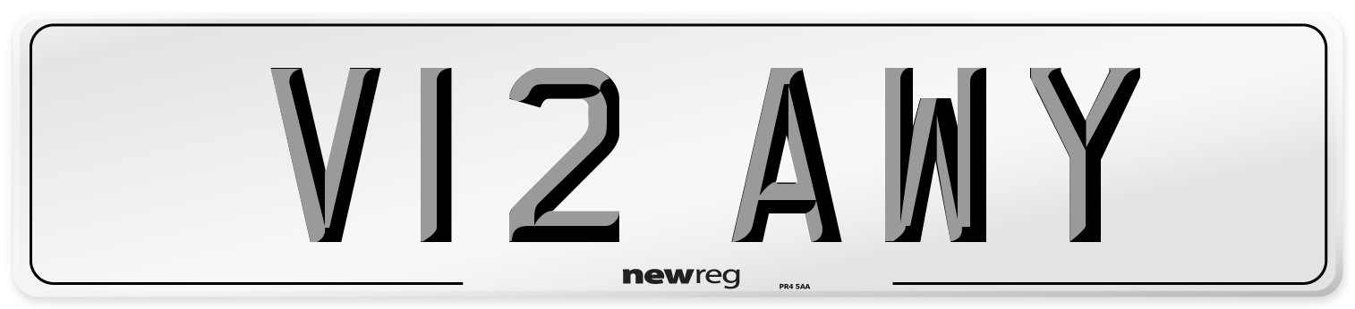 V12 AWY Number Plate from New Reg